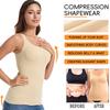 Женский компрессионный топ-майка Shapewear с квадратным вырезом, коррекция живота, боди-шейпер, тренажер для талии, мягкое мягкое нижнее белье с набивкой