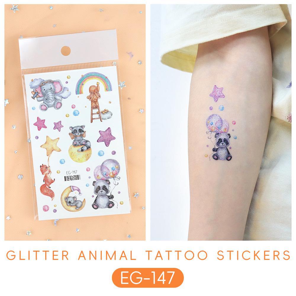 2023 Ruikalong водонепроницаемые блестящие морские животные мультфильм татуировки наклейки для детей