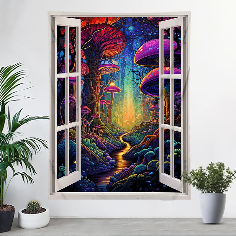 Ткань для подвешивания на окна Пейзаж Цифровая печать Гобелен Украшение спальни Ткань Фотофон Ткань Стена спальни Ткань