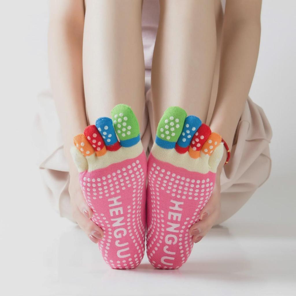 Colorful Open Toe Yoga & Dance Five-Finger Socks for Women