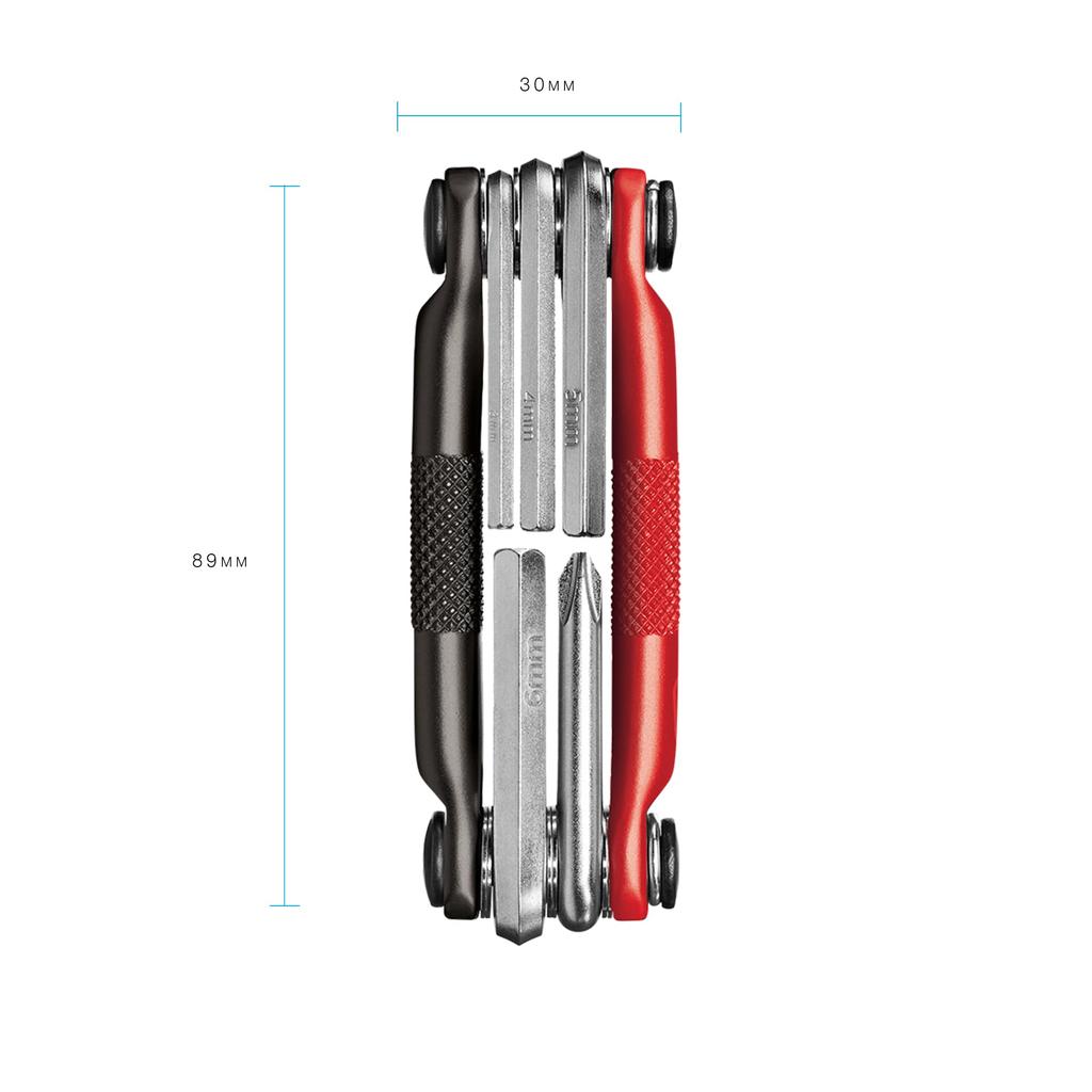CRANK BROTHERS Bicycle Portable 5 MULTI-5 Tool, Functions, Black/Red