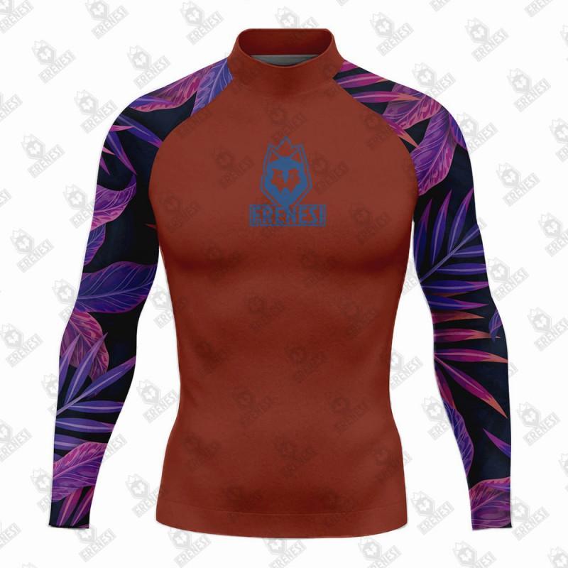 FRENESI Mens UPF 50 Long Sleeve Rash Guard Surfing Swimming Diving UV Protection Quick Dry Sports Top