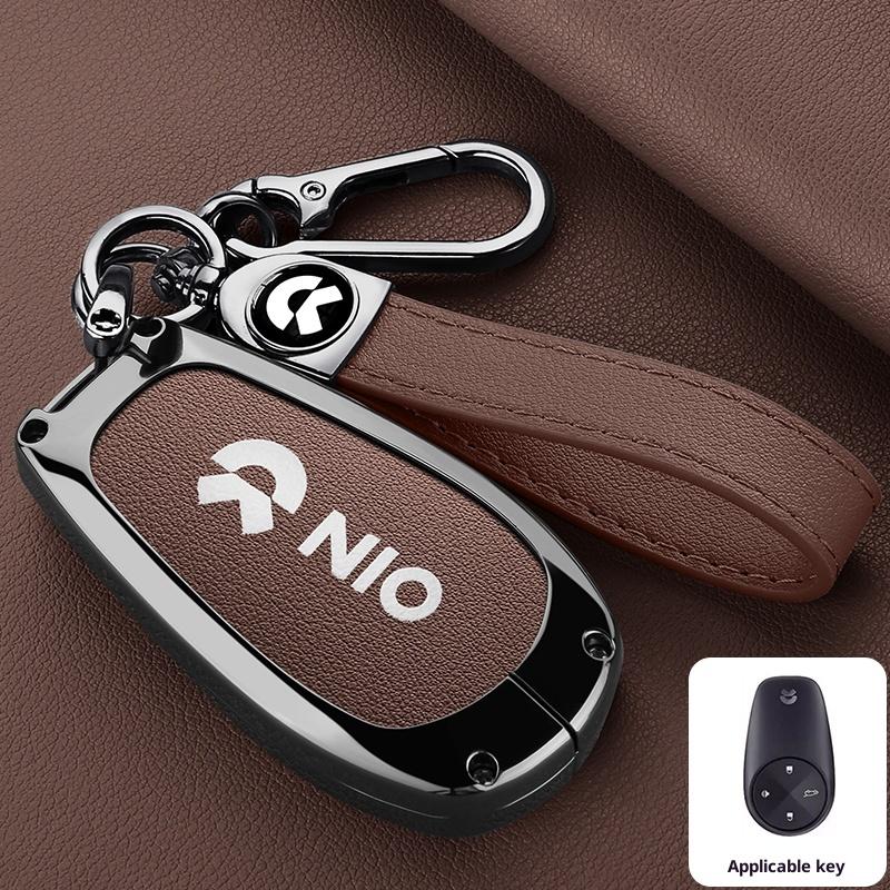 Кожаный чехол для автомобильного ключа из цинкового сплава для Nio Et7 Et5 Для Nio Nio Es6 Es8 Ec6 Et7 Брелок Чехол для автомобильного ключа