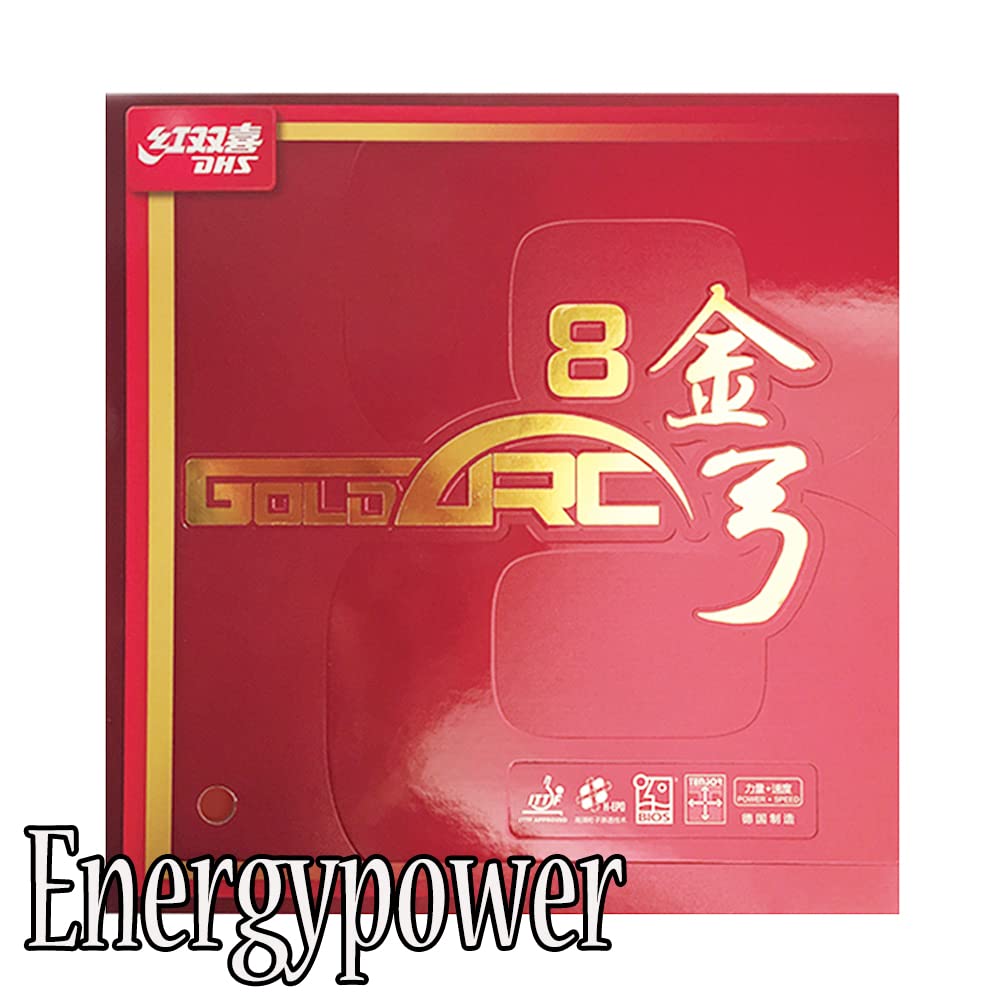 EnergyPower Hong Shuang Xi DHS Table Tennis Rubber Gold Arc 8 Made In Germany MADE IN GERMANY A High Tension Spin Rubber Developed with the Advisory