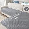 2PCS Waterproof Sofa Cover Non-Slip Sofa Seat Slipcover Anti-dirty Pets Kids Cats Dogs L Couch Mattress Pads Living Room
