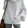 High Neck Women's Solid Color Knitted Sweater Fashion Pullover Lantern Loose Long Sleeve Casual Sweater
