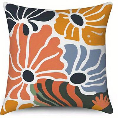 Home Decor Colorful Floral Pattern Digital Print Pillowcase Pattern Cushion Cover Suitable For Sofa Bedroom Car Pillow Cover