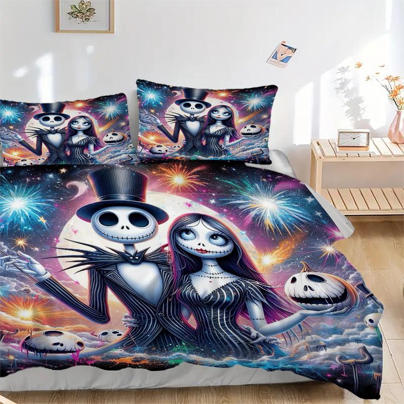 3Pcs Nightmare Before Christmas Bedding Sets For All Sizes New 3D Printed Bed Cover Comforter Duvet Cover Pillowcase Bedroom Decoration