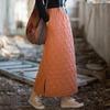 Женские винтажные зимние юбки Эластичная талия Однотонная одежда Юбки в китайском стиле Теплые юбки