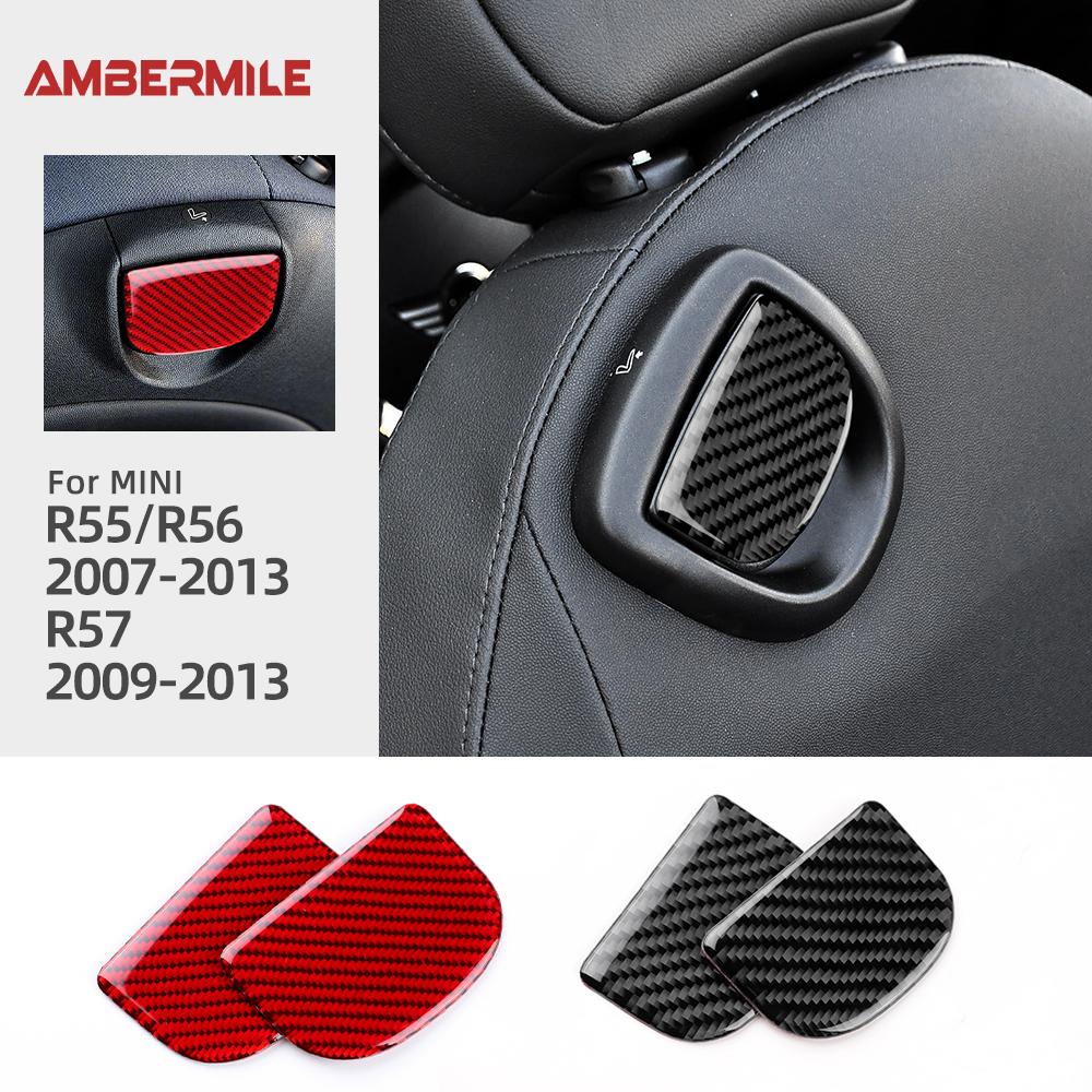 Real 3D Carbon Fiber Rear Seat Back Release Handle Cover Sticker for Mini Cooper R55 R56 R57 LHD RHD Interior Upgrade