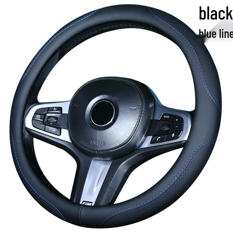 Universal Anti-Slip Carbon Fiber Steering Wheel Cover, Sweat-Absorbent, Leather, 4-Seasons Car Interior Protection