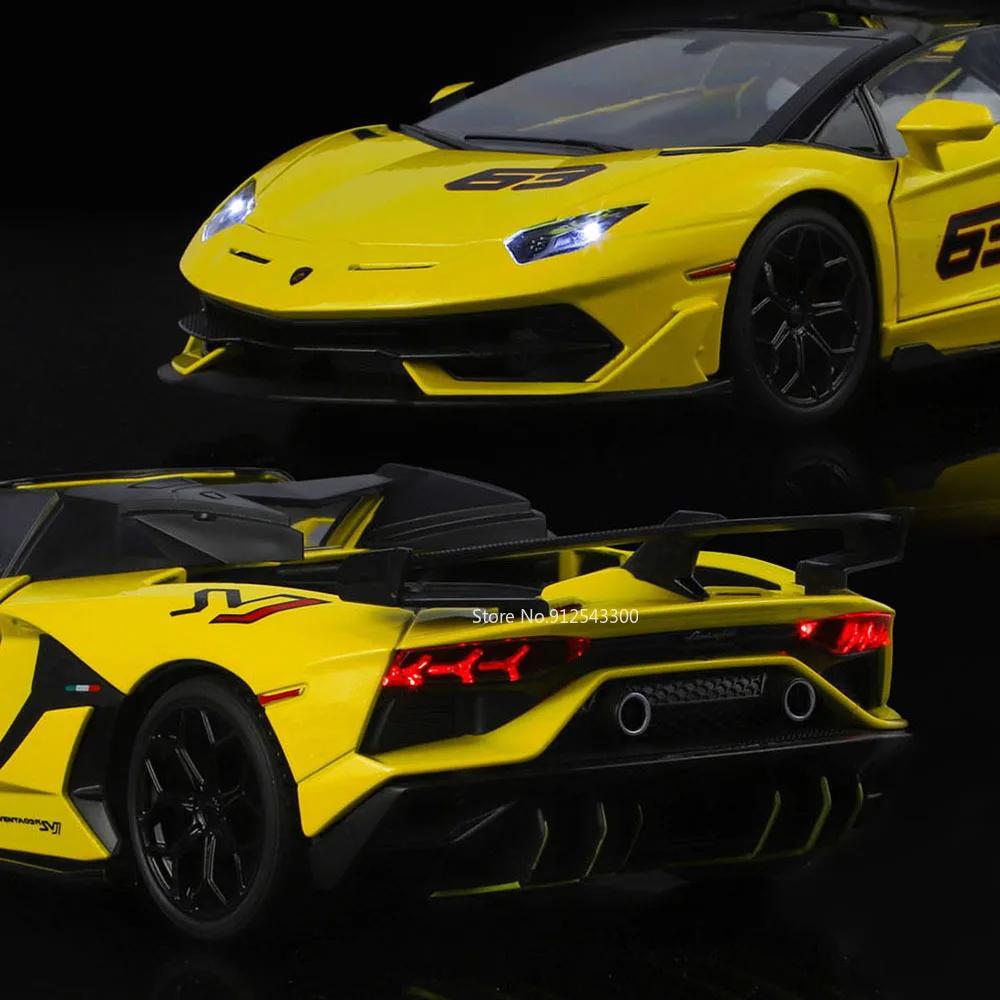 1:18 Scale Aventador SVJ63 Honda Accord Car Model Toy Metal Die-cast Doors Opened Shock Absorption Models Hobby Ornaments Gifts