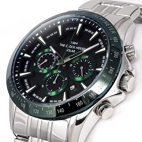 Часы-хронограф Clock House Solar Business Casual Green MBC1003-BK7A мужские