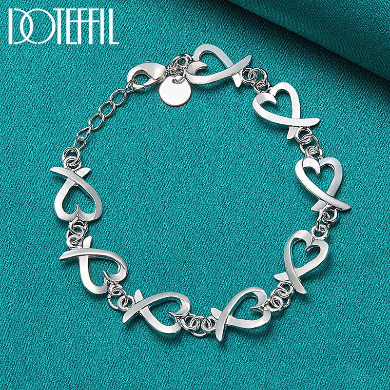 Браслет в форме сердца Серебряные романтические украшения