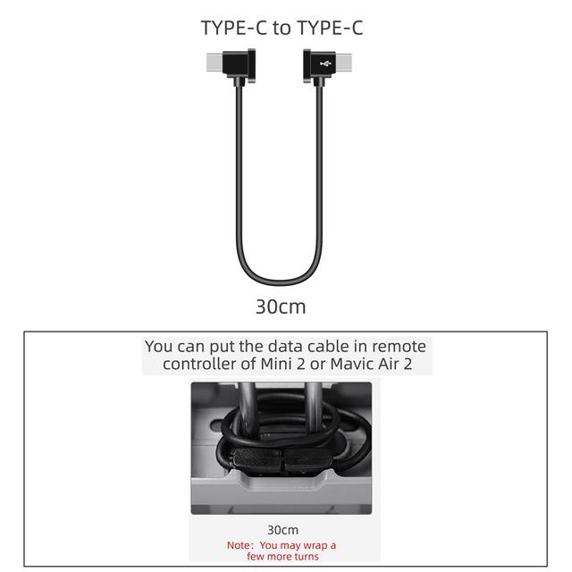 30CM 1M Mavic Air 2/Mini 2 Drone Remote Controller Micro USB Type-C IOS Android Data Cable Tablet Line Wire For DJI Mavic Air 2