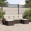 VidaXL Garden Lounge Set with Cushions 6 Pcs, Sofas with Backrest, Furniture Set, Patio Terrace Furniture, Brown 3221722