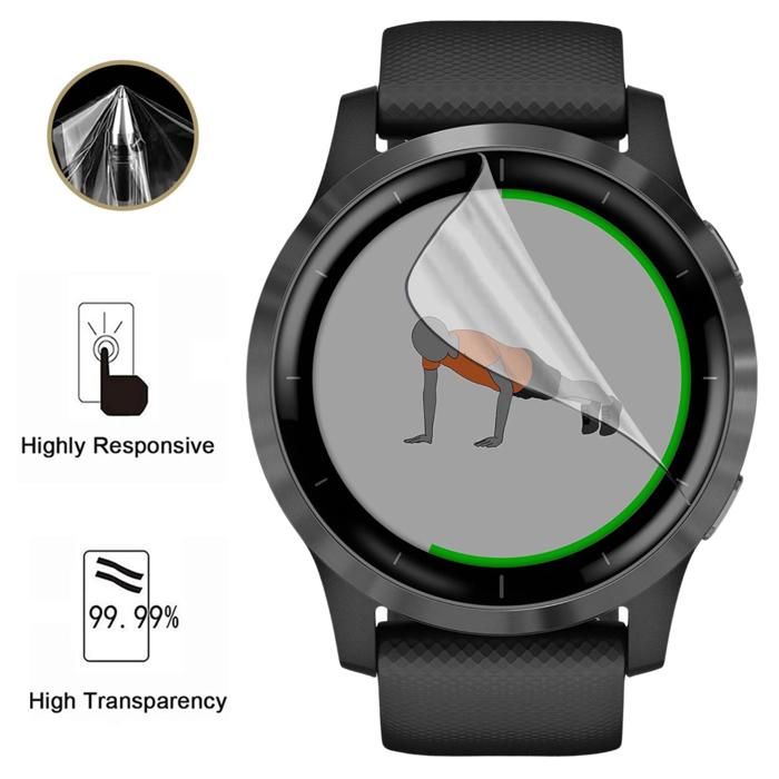 Защитная пленка для Garmin Vivoactive 4 - 45 мм [Набор 6 шт.] Ультратонкая прочная пластиковая защитная пленка Phonillico