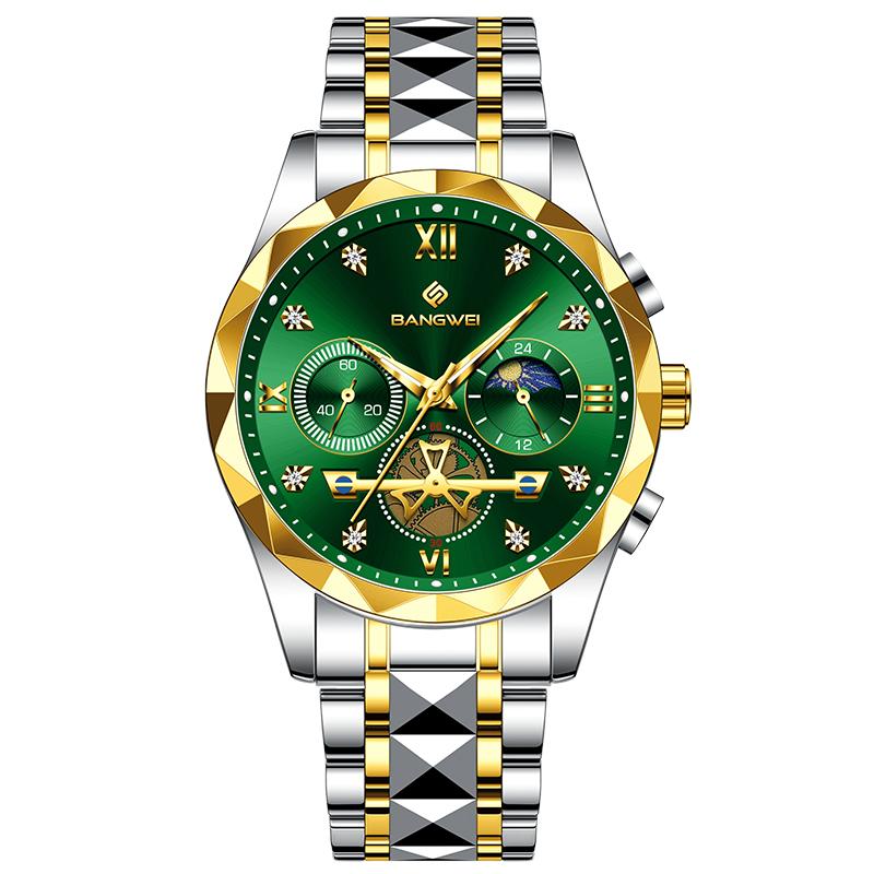 LIGE Top Luxury Watches Men BANGWEI Fashion Business Quartz Wristwatches Waterproof Luminous Steel Mens Watch Gifts Reloj