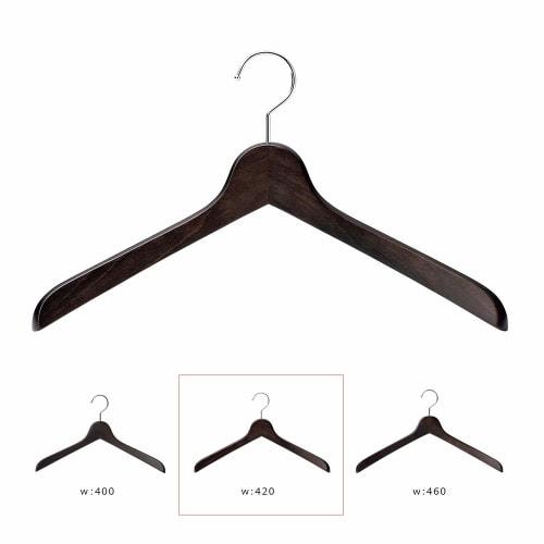 Nakata Hanger - Made in Japan Wooden Men's Shirt Hangers, Set of 5, Smoke Brown, SET-02 (420mm)