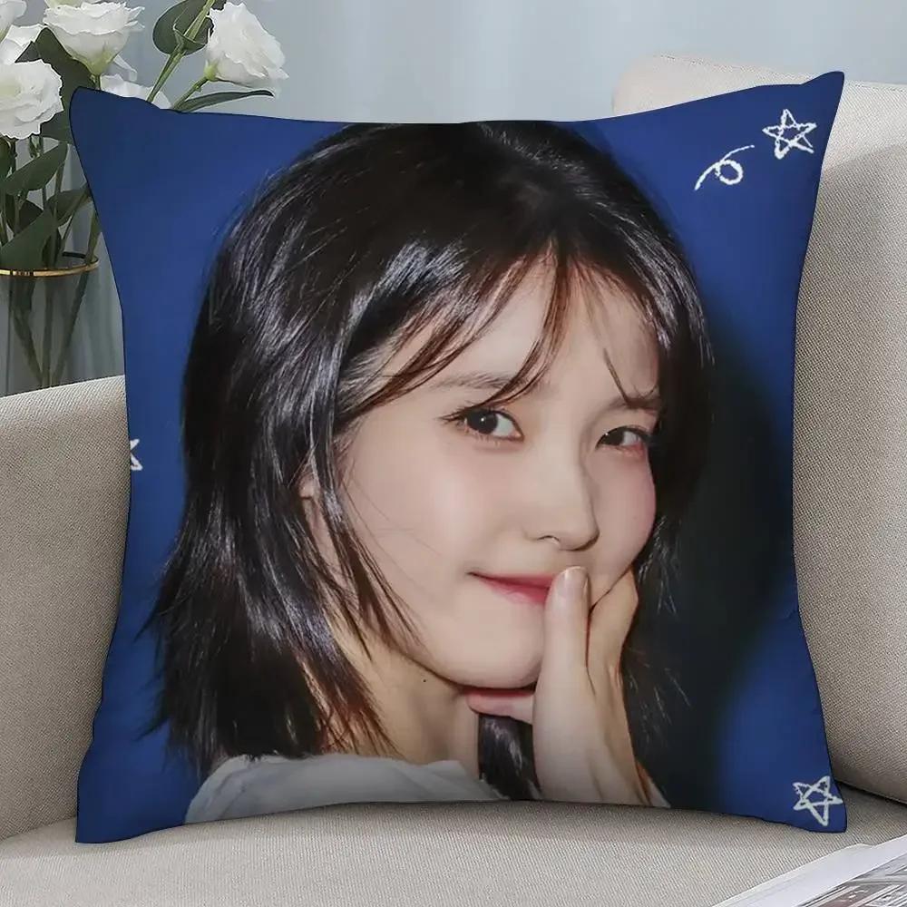 Kpop I-IU Милая наволочка Короткий плюш Двусторонняя печать Квадратные наволочки для диванных подушек Домашний декор для подушек