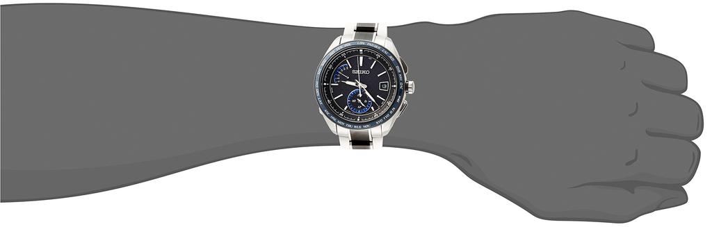Brightz Solar Radio Sporty Line Black Dial Titanium Model Sapphire Glass SAGA261 Silver [Seiko Watch] Carbon-like Men's