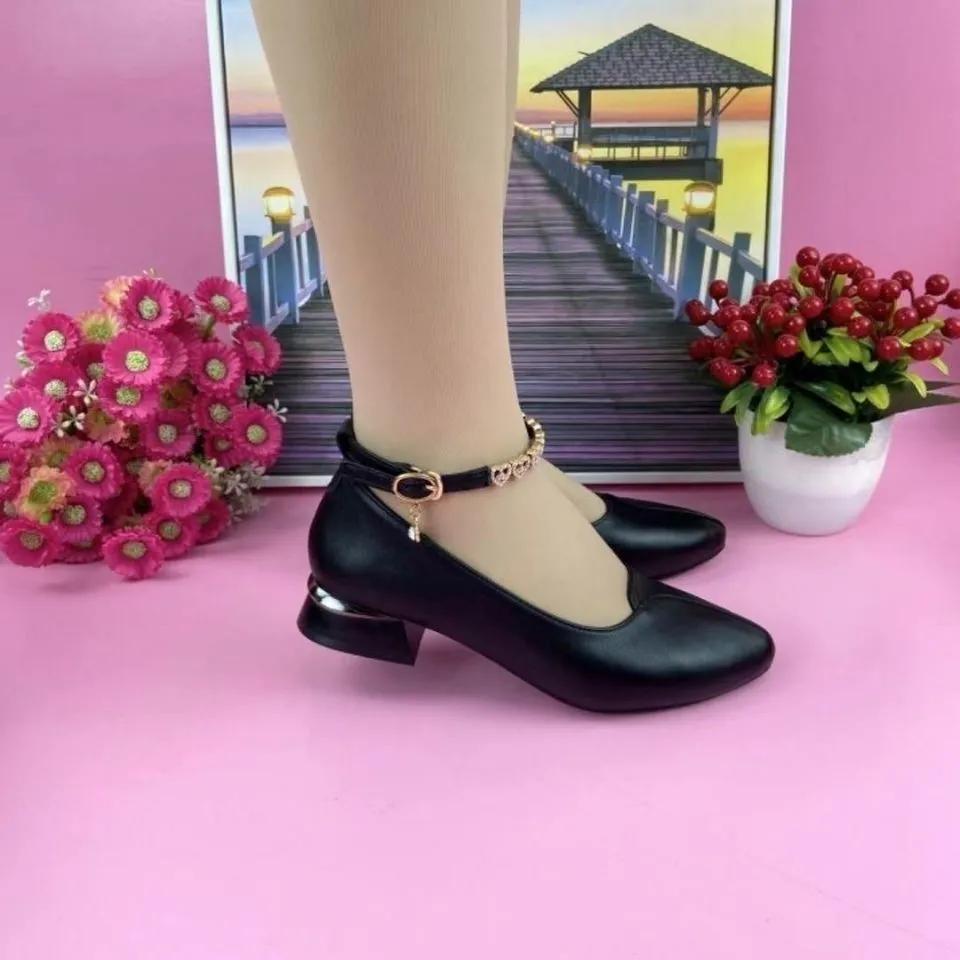 Женская обувь женская милая заостренный носок легкий вес комфорт противоскользящая пряжка ремешок квадратный каблук обувь и туфли ab578