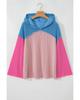 Azura Exchange Блузка свободного кроя с капюшоном в стиле пэчворк с цветными блоками