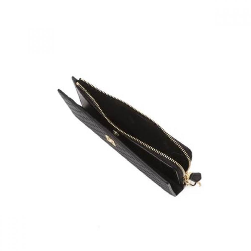 Daks Black Cowhide Slim 2 Fold Long Wallet Dcwa6f528bk