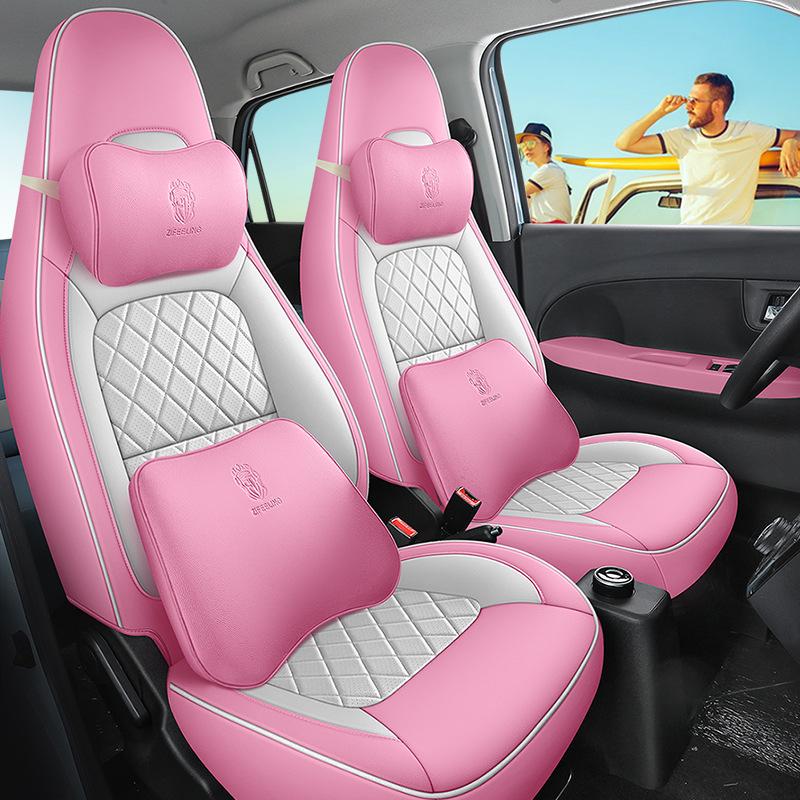Lingbao Box Universal Cartoon Leather Seat Cover - All Seasons