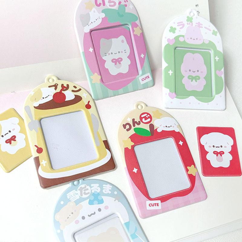 Новинки Милые фоторамки с животными Кавайный пудинг держатель для фотокарточек 2 дюйма K-pop рукава для фотокарточек INS стиль оригинальный дизайн