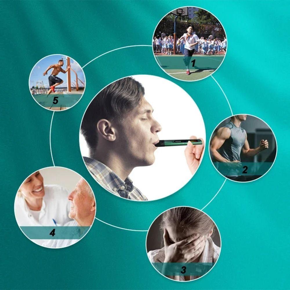 Электронный тренажер дыхания Портативный тренажер дыхательных мышц Тестер жизненной емкости Фитнес