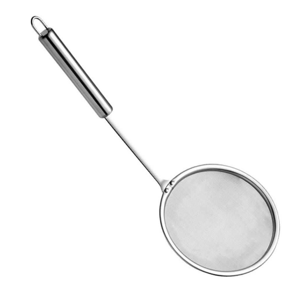 Шумовка Ложка Фильтр для жира Нержавеющая сталь Мелкая сетка Длинная ручка Шумовка для горячего горшка для жира Пена