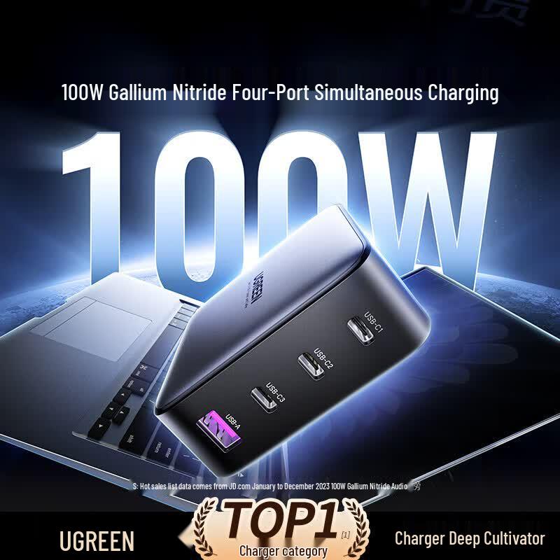 Ugreen Набор быстрого зарядного устройства GaN на 100 Вт с несколькими портами