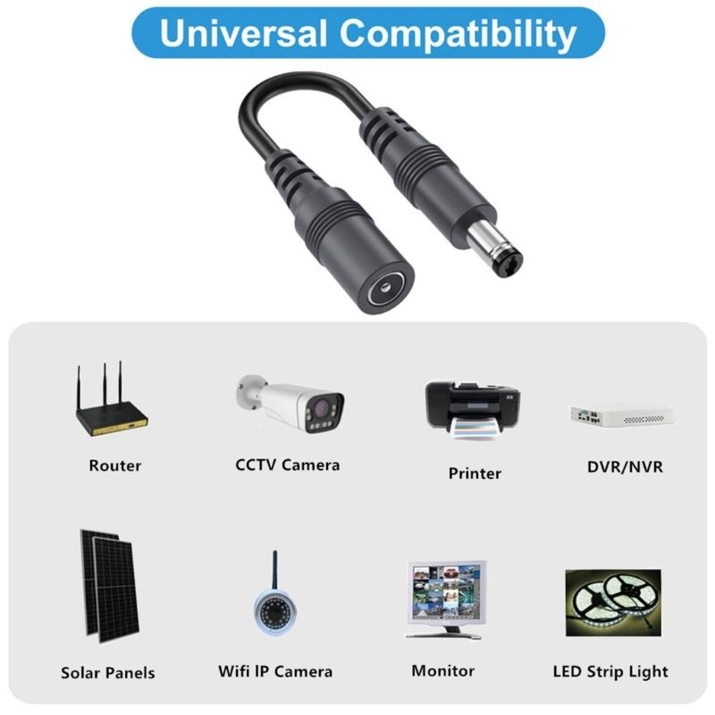2/4/6/8/10pcs 22AWG DC5.5x2.1mm Power Extension Cord Male to Female Power Extension Cable for LED Strips Cameras