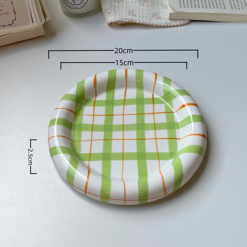 Cute Korean Ceramic Plate Unique Plate For Cake Food Dinner Breakfast Dessert Salad Decorative Dish Table Decorations