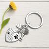 Dog Paw Pet Memorial Key Chain Love Heart Pet Keychain Pendants Cute Dog Tag Key Chain  Gift