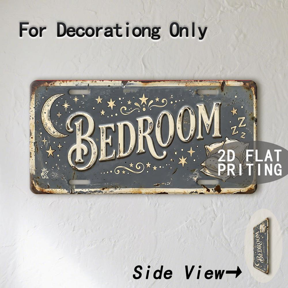 Vintage Year Bedroom Garage State Text Metal License Plate Sign Retro 2D Flat Printed Tin Plaque Wall Decor for Home Bar