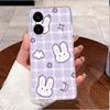 Чехол для Poco X8 Pro Прозрачный Роскошный Милый Заяц с Сердечком Забавный Мягкий Силиконовый Чехол из ТПУ для Телефона Poco X8 Pro Max X8Pro 5G Задняя Крышка