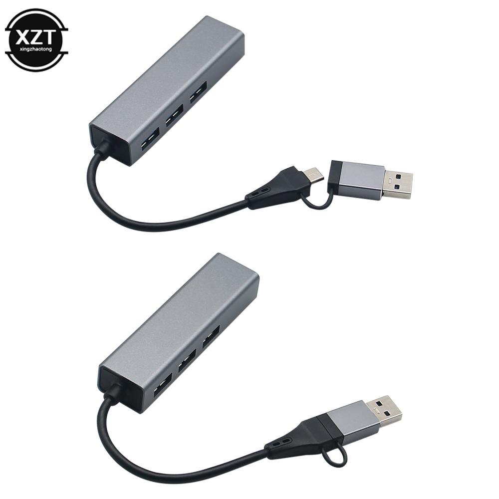 Chips RTL8153 USB Type C to RJ45 Wired Network Card Super Speed 3 ports USB 3.0 to Ethernet 1000Mbps Adapter For Macbook PC