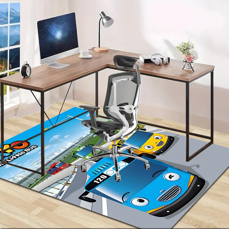 1pc Tayo The Little Bus1 Design Area Rug - Non-Slip, Soft & Cozy Floor Mat for Living Room, Bedroom, Office - Indoor/Outdoor Decorative Carpet