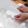 Sticker - Wall Tile Self-adhesive Faience White Hexagon Patterns - 4 Plates 26x26cm