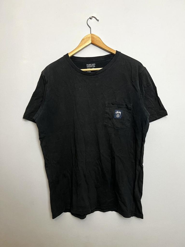 Редкая футболка Stussy Y2K с карманом и мини-логотипом Streetwear Hype Белая Унисекс