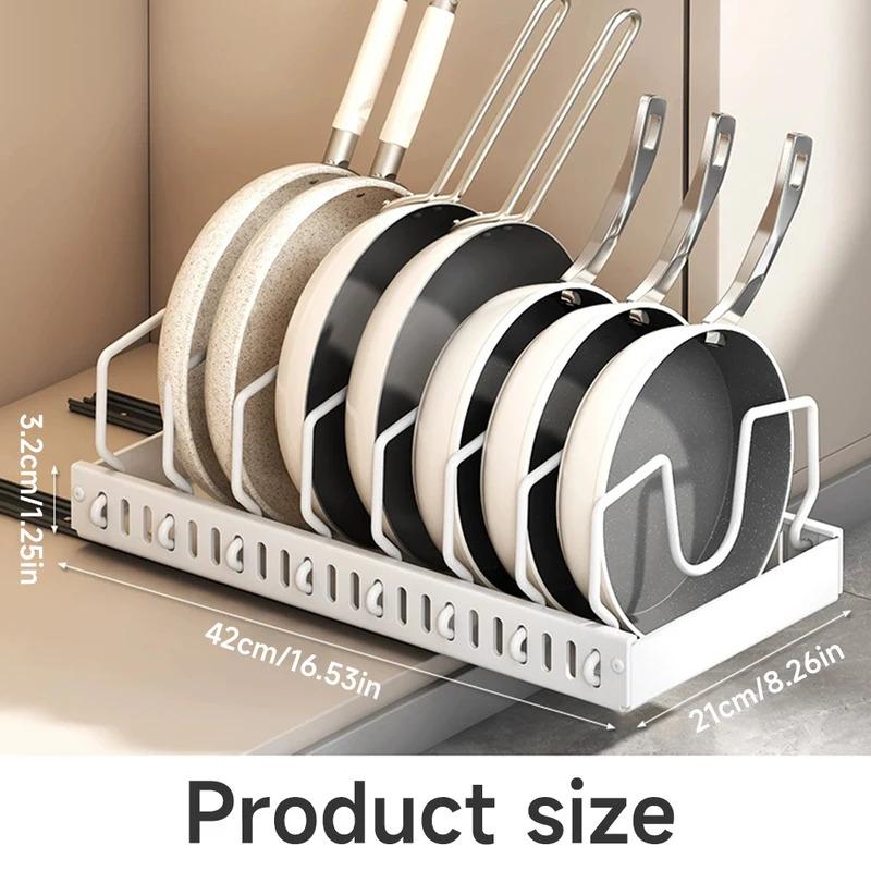 Выдвижной органайзер для кастрюль и сковородок, многофункциональный кухонный выдвижной лоток для хранения, подставка для специй, органайзер для шкафов