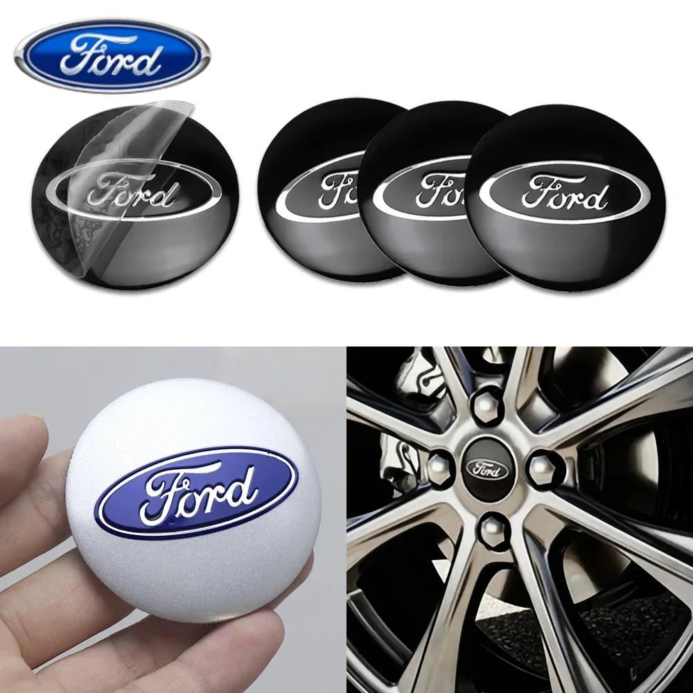 Автомобильная наклейка Ford 4 шт. 56/60 мм Наклейки-значки на центральные колпачки колес автомобиля Замена колпачков ступицы для Ford Ranger Focus Transit Kuga