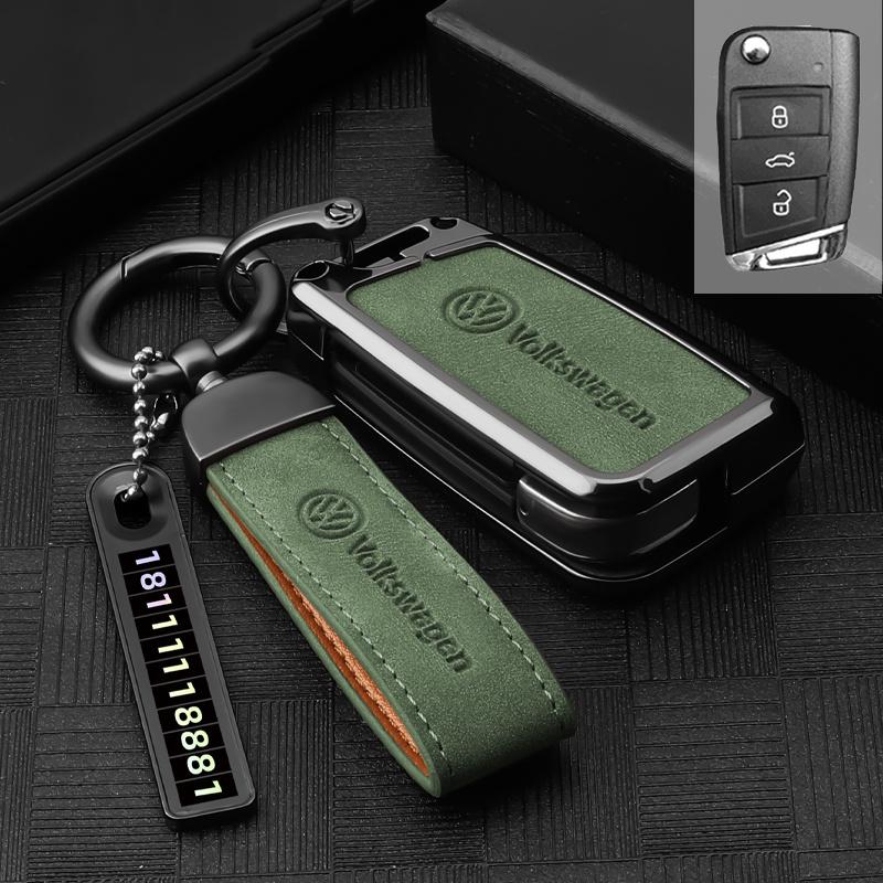 Suede Leather Car Folding Remote Key Case Cover Holder Shell for Volkswagen VW Polo Golf 7 MK7 Tiguan passat Auto Accessories