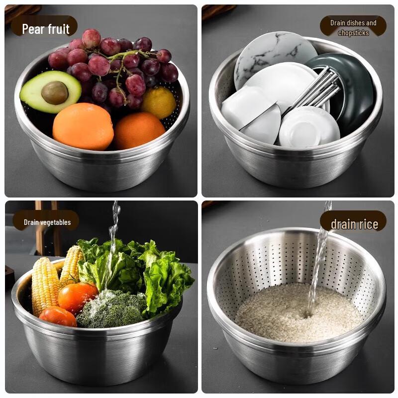 304 Stainless Steel Colander and Basin Set