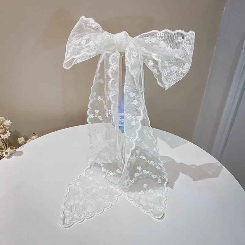 Французский кружевной вышитый шелковый шарф-повязка на голову - Супер Фея Милая Лента для волос