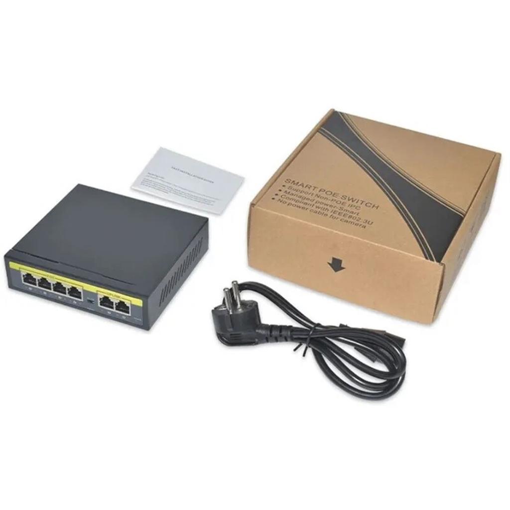 48V POE коммутатор 100 Мбит/с Ethernet с 4 портами Wi-Fi, умный IP-коммутатор, инжектор RJ45 для IP-камер, видеонаблюдения