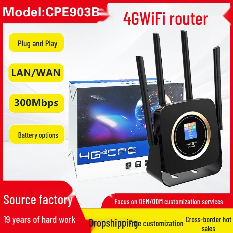 4G WiFi Router with SIM Card Slot for Africa, Tajikistan, and Indonesia