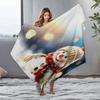 Tuniu Cute Snowman Christmas Blanket for Sofa Bed Living Room Bedroom Decoration Gift
